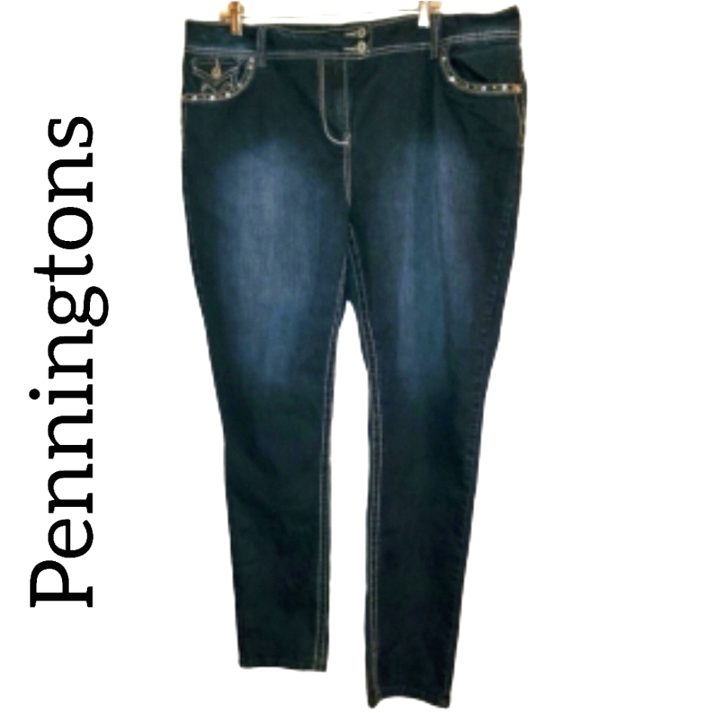 3 for $25 promo  [22 fits closer to sz20] Pennington ~ Dark Wash Barely Bootcut